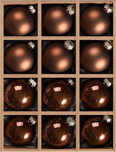 Brown Glass Christmas Ball Ornaments, 2.36” Hanging Bulbs Ornaments for Christmas Tree, Set of ... | Michaels Stores