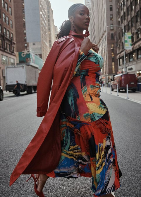 Faux Leather Trench Coat | Ashley Stewart
