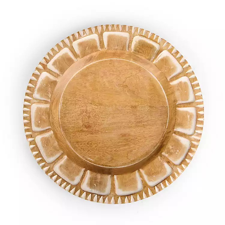 New! Light Natural Mango Wood Charger | Kirklands