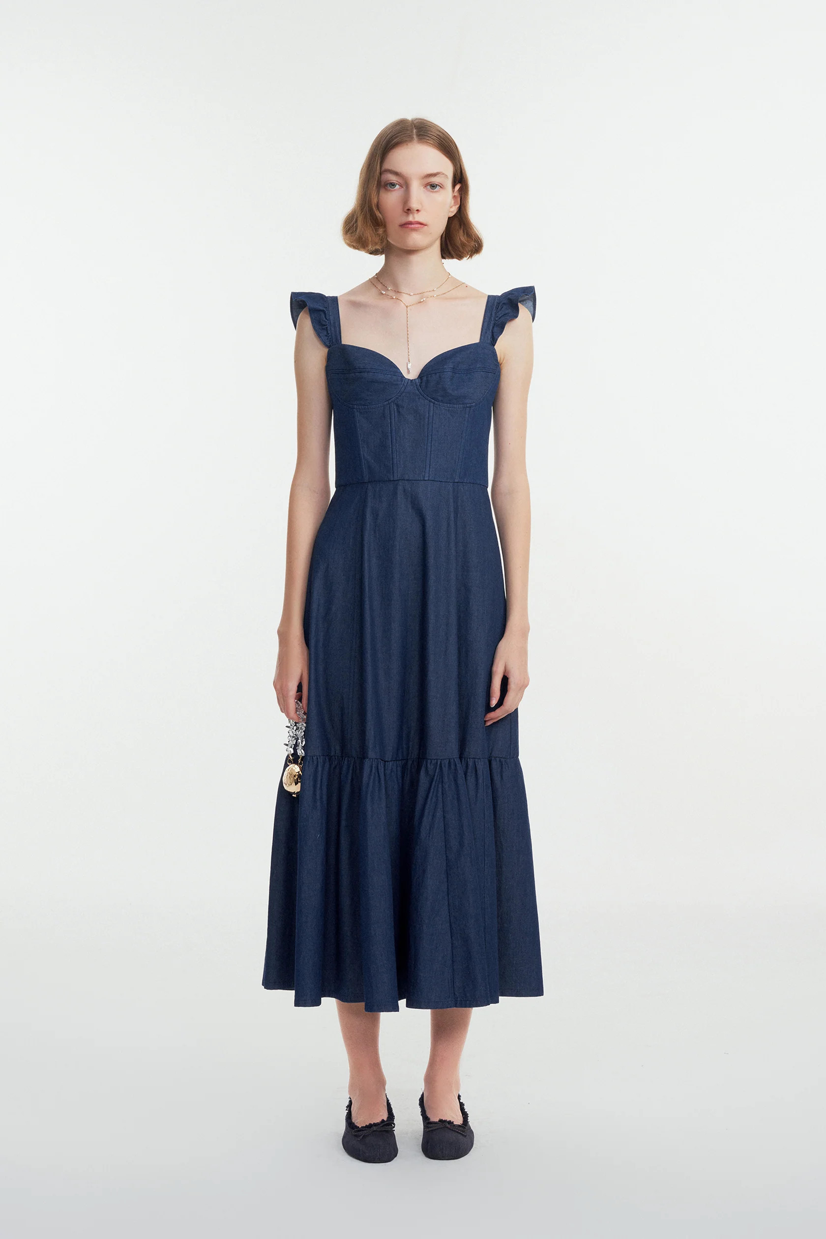Ocean Dress in Washed Cotton Denim | Fabrique