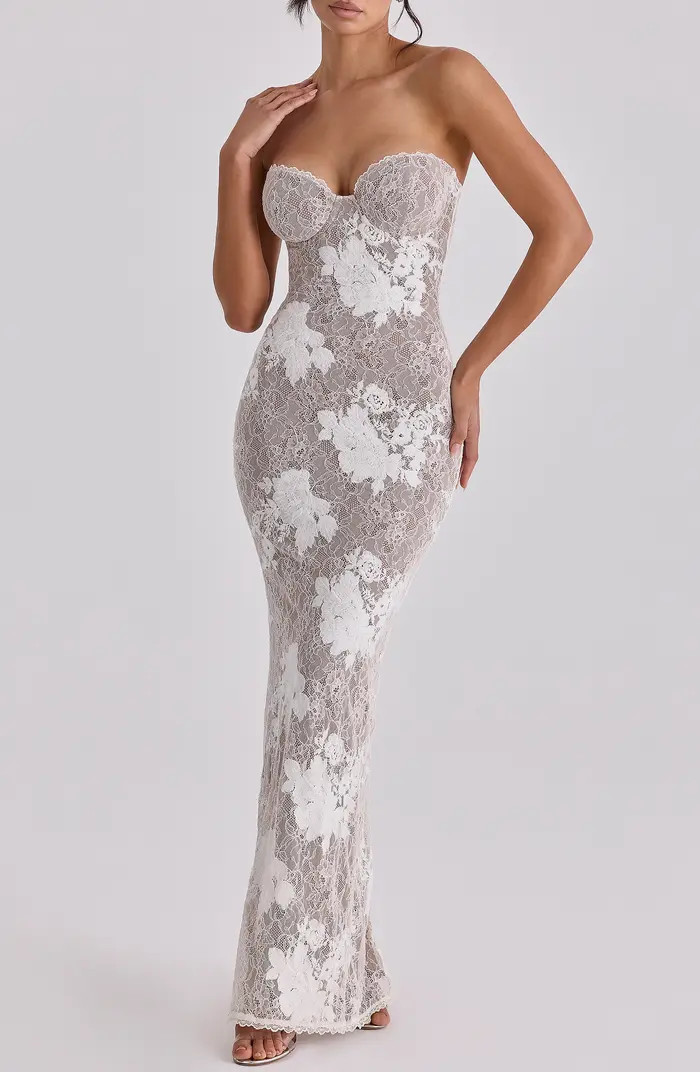 Lucienne Lace Corset Strapless Gown & Bolero Set | Nordstrom