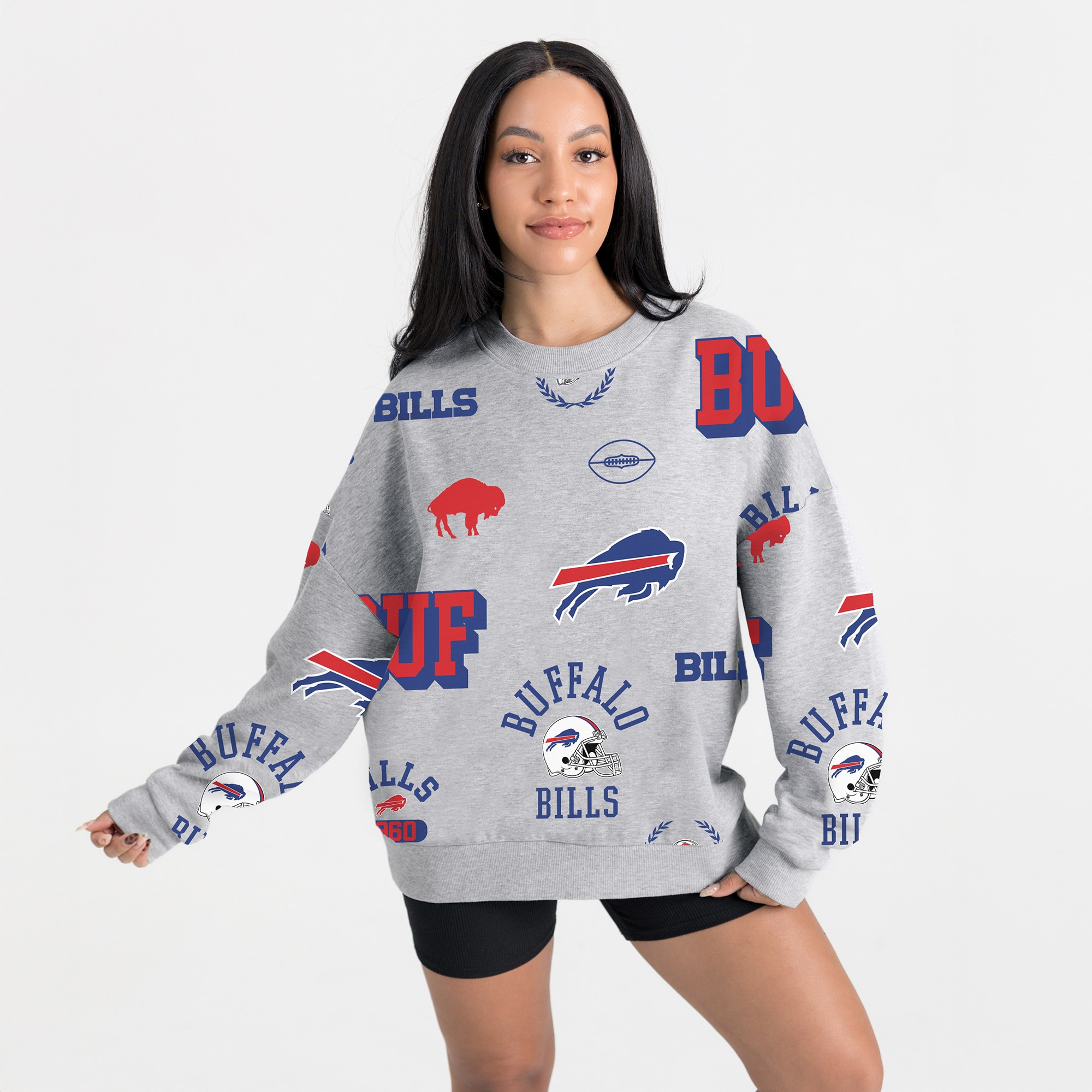 Buffalo Bills Gameday Couture Women's Always On Repeat Fleece Sweatshirt - Heather Gray | Fanatics