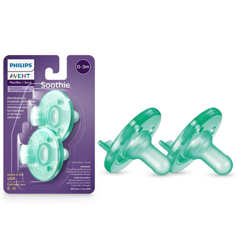 Philips Avent Soothie Pacifier,  0-3 Months, Green, 2 Pack, SCF190/01 | Walmart (US)