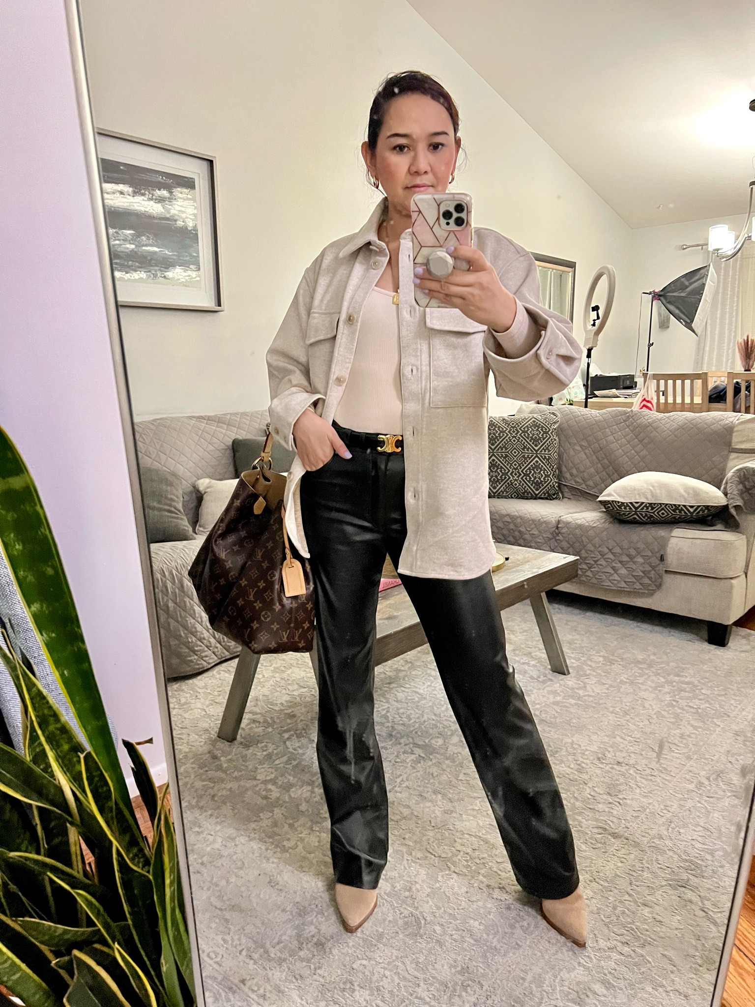 Shacket, leather pants, fall outfit 

#LTKsalealert #LTKSeasonal #LTKstyletip