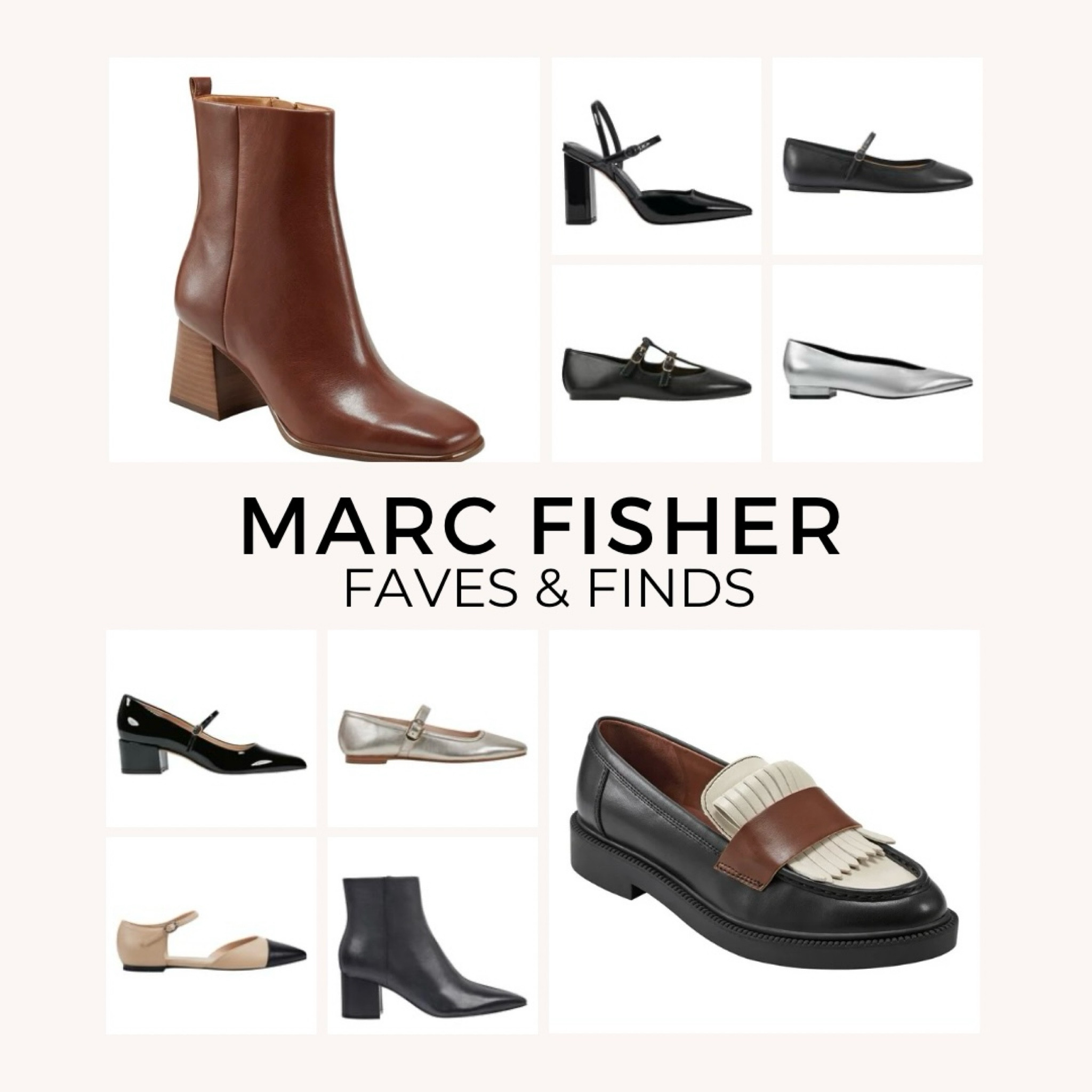 Marc Fisher new arrivals , favorites , black flats , leather flats , fall shoes , evening shoes , event shoes , workwear , work shoes , maryjanes , mary janes , black ankle boots , loafers , slingbacks , d’orsay , pointy ankle bootie , mary jane pump , two tone , two toned , pointed toe , pointy heel , silver , gold , metallic , classic , wardrobe staples , brown ankle boot , ballet flat

#LTKFindsUnder100 #LTKShoeCrush #LTKWorkwear