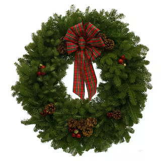 30 in. Balsam Fir Highland Fresh Wreath : Multiple Ship Weeks Available | The Home Depot