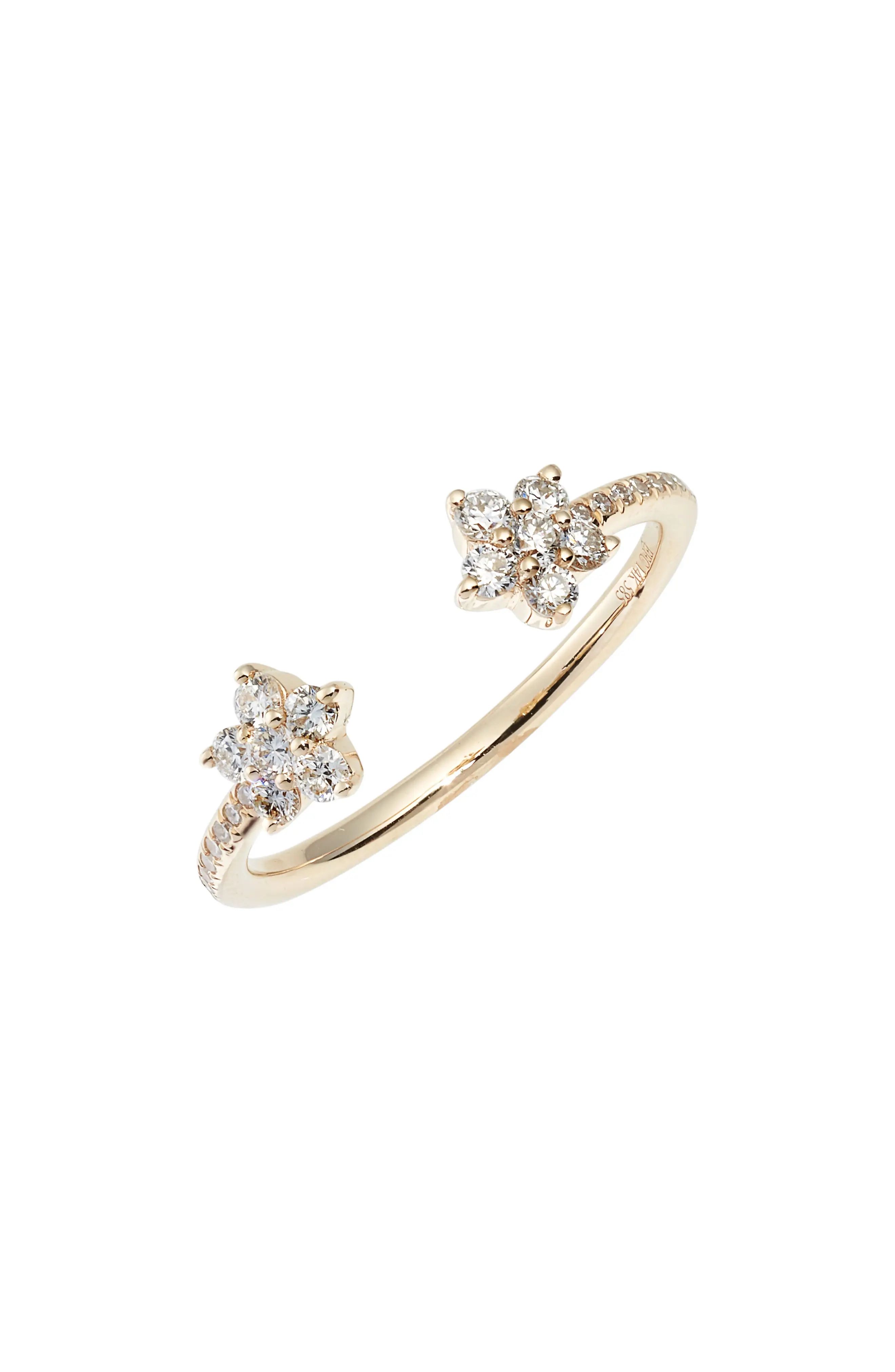 Women's Ef Collection Open Diamond Flower Ring | Nordstrom