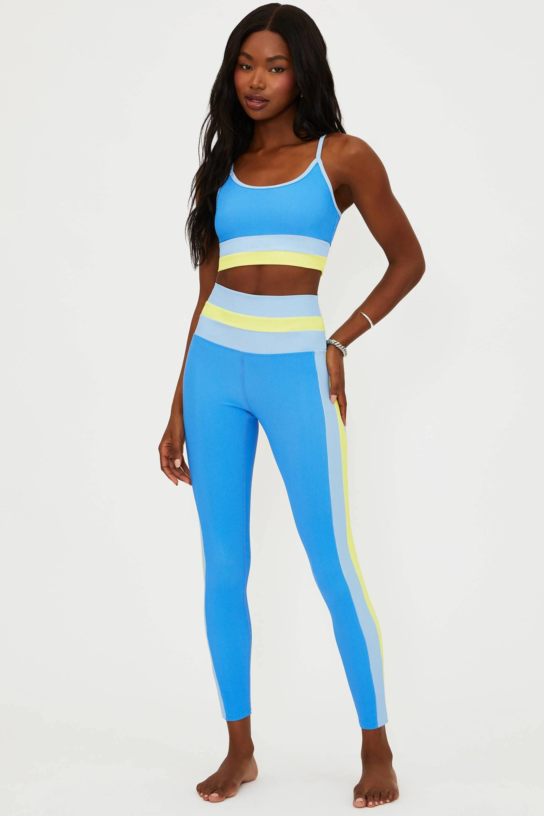 Mariella Legging Marina Blue Colorblock | Workout Legging | Beach Riot | Beach Riot