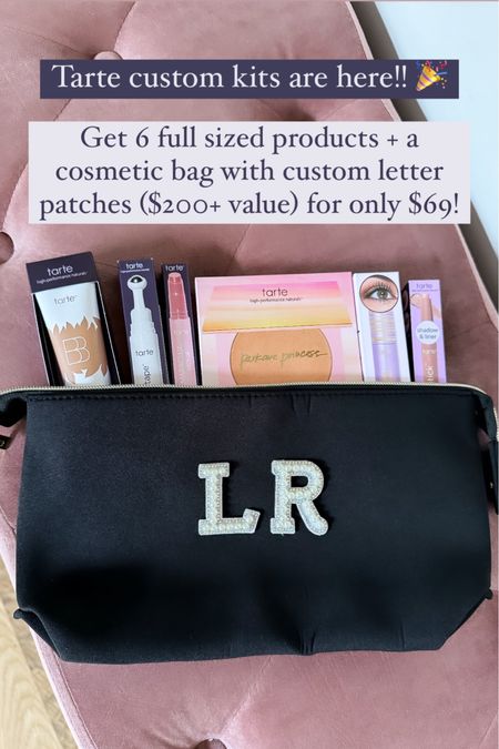 Tarte custom kits are back! Get 6 full sized products + a cosmetic bag with 2 custom letter patches ($200+ value) for only $69!
Tarte sale
Summer beauty 
Gift idea 


#LTKBeauty #LTKSaleAlert #LTKGiftGuide