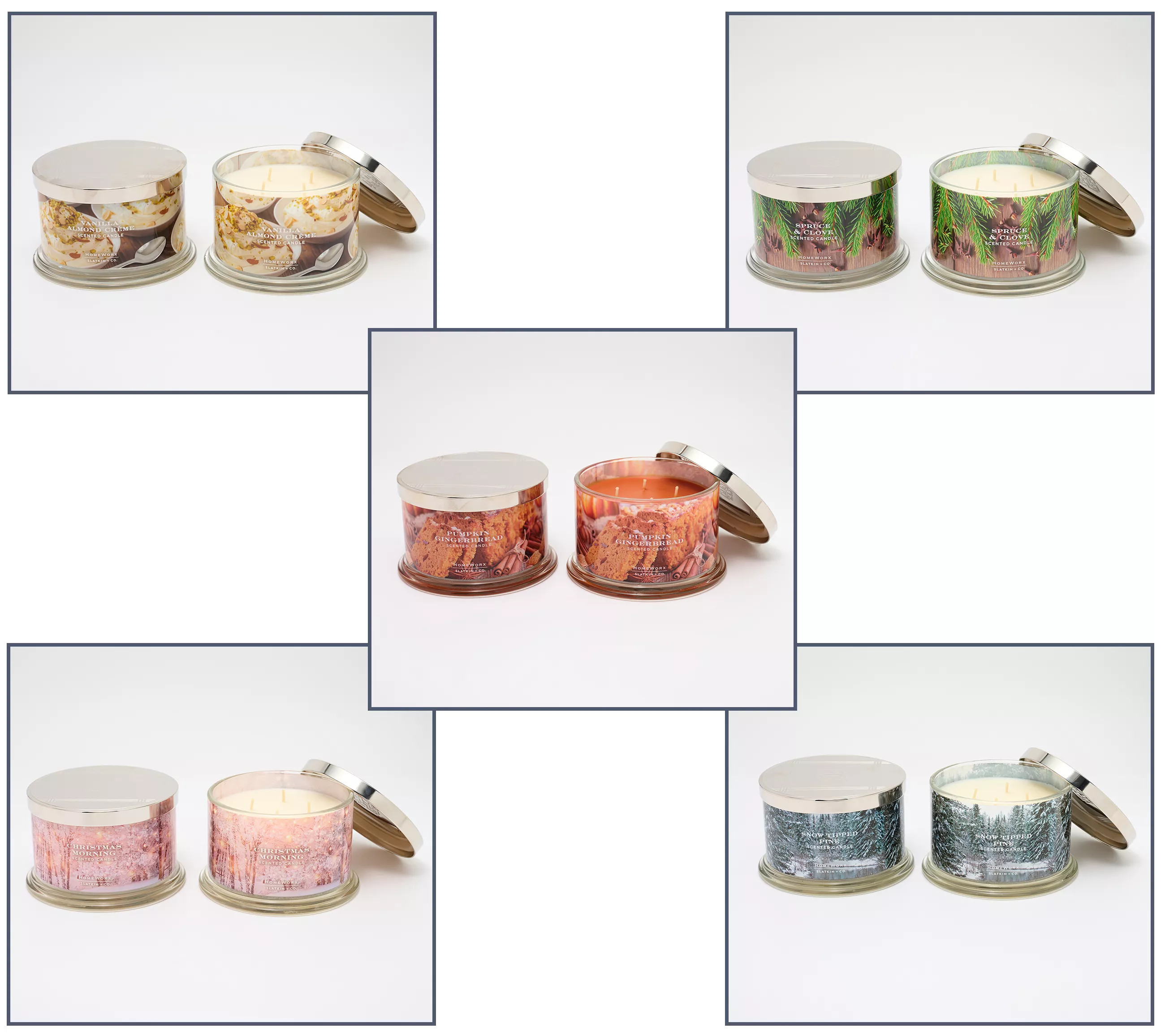 HomeWorx by Slatkin + Co. S/2 18oz Hearth & Holly Candles | QVC