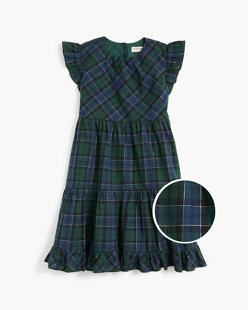 Girls' shimmer plaid tiered ruffle dress | J.Crew Factory