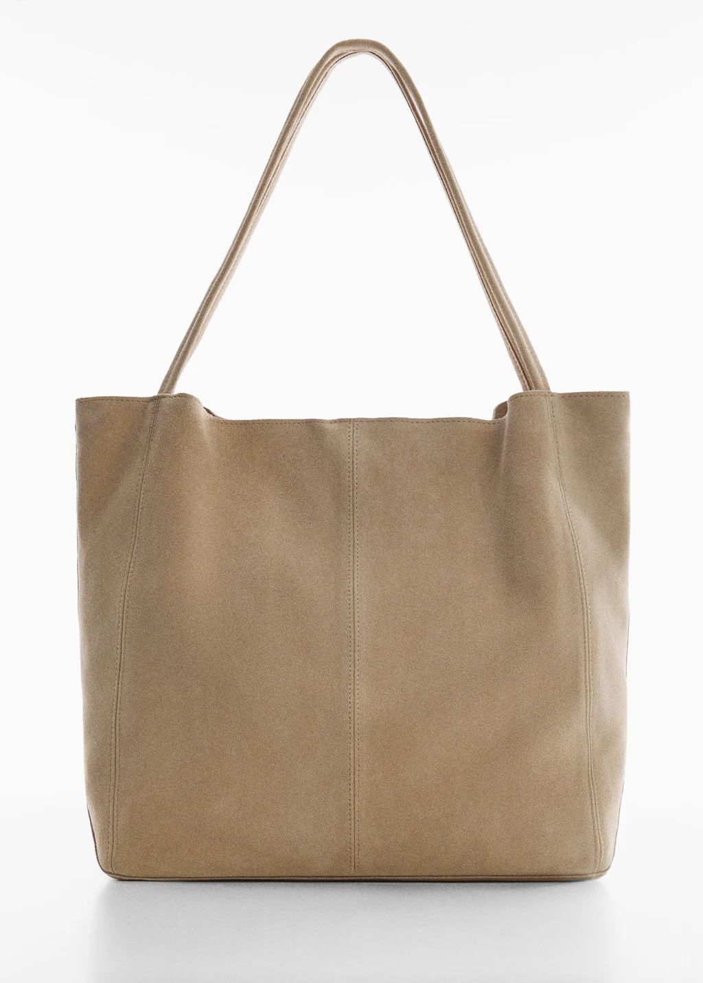 Leather shopper bag -  Women | Mango USA | MANGO (US)