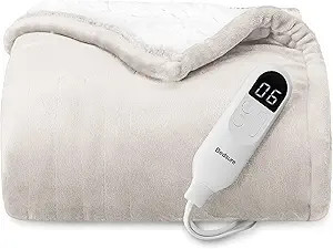 Bedsure Heated Blanket Throw Blanket - Fast Heating Electric Blanket, Soft Flannel Heated Throw w... | Amazon (US)