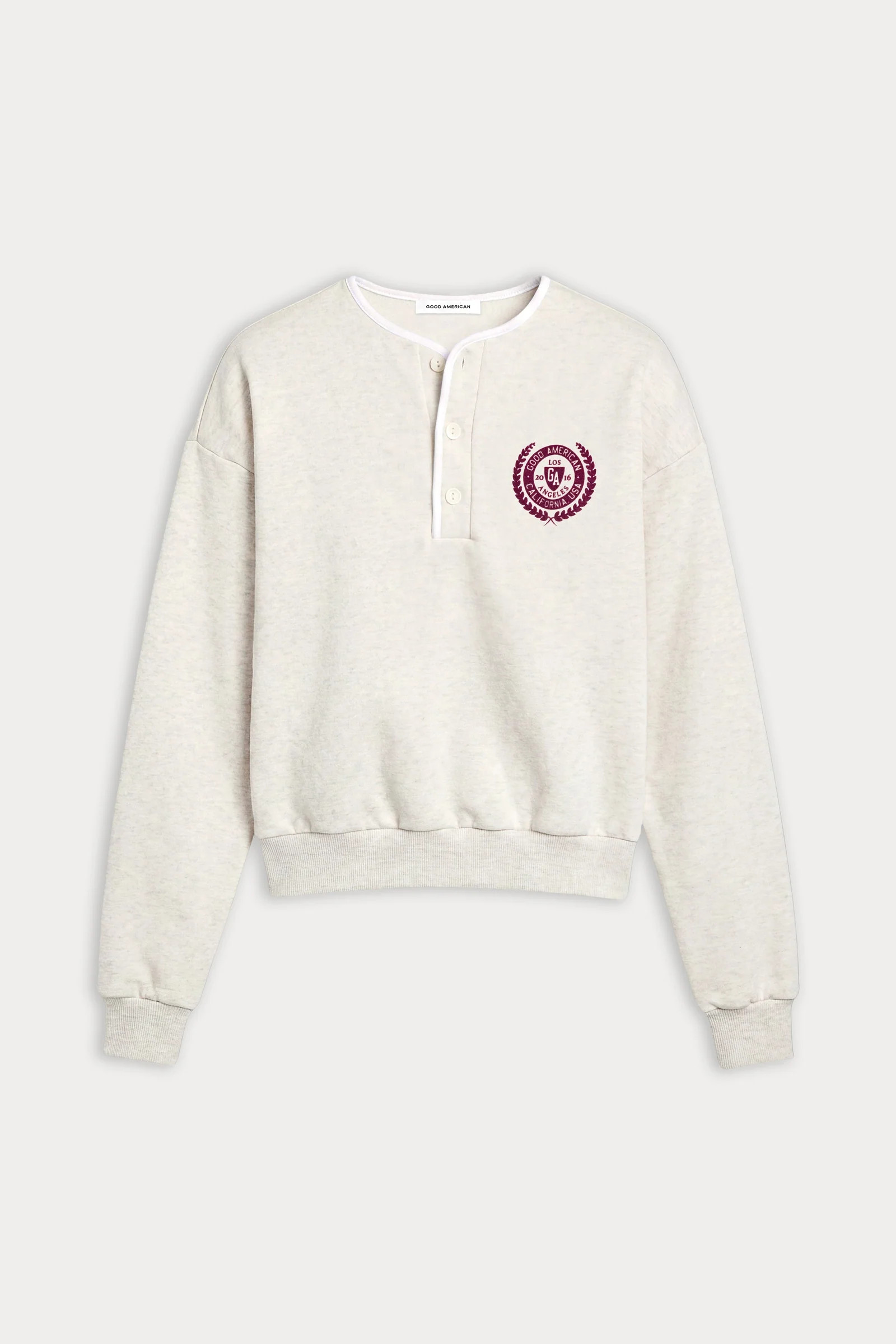 THE BRUSHED FLEECE HENLEY | OATMEAL | Good American