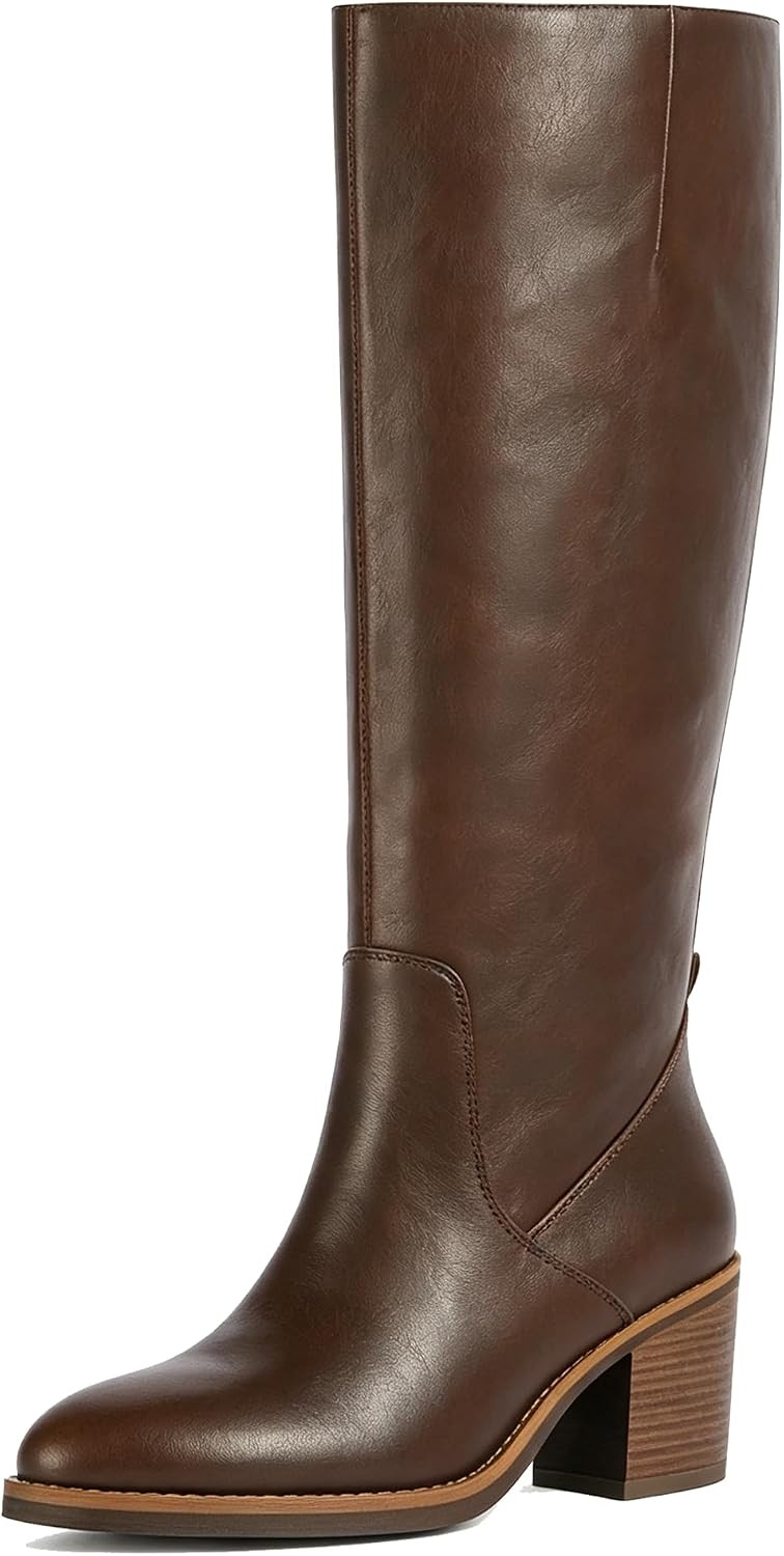 Women's Knee High Boots Chunky Heel Tall Fall Boots | Amazon (US)