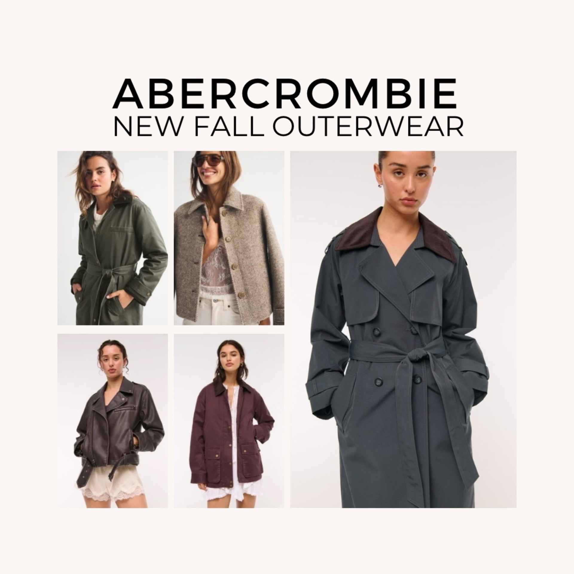 Abercrombie new arrivals , fall outerwear , autumn outfit , wool jacket , blazer , coat , trench coat , barn coat , barn jacket , vegan leather jacket , a&f 

#LTKFindsUnder100 #LTKSeasonal