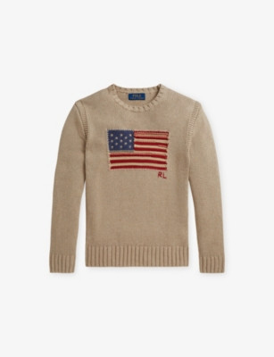 Boys\u2019 Iconic Flag Cotton Jumper | Selfridges
