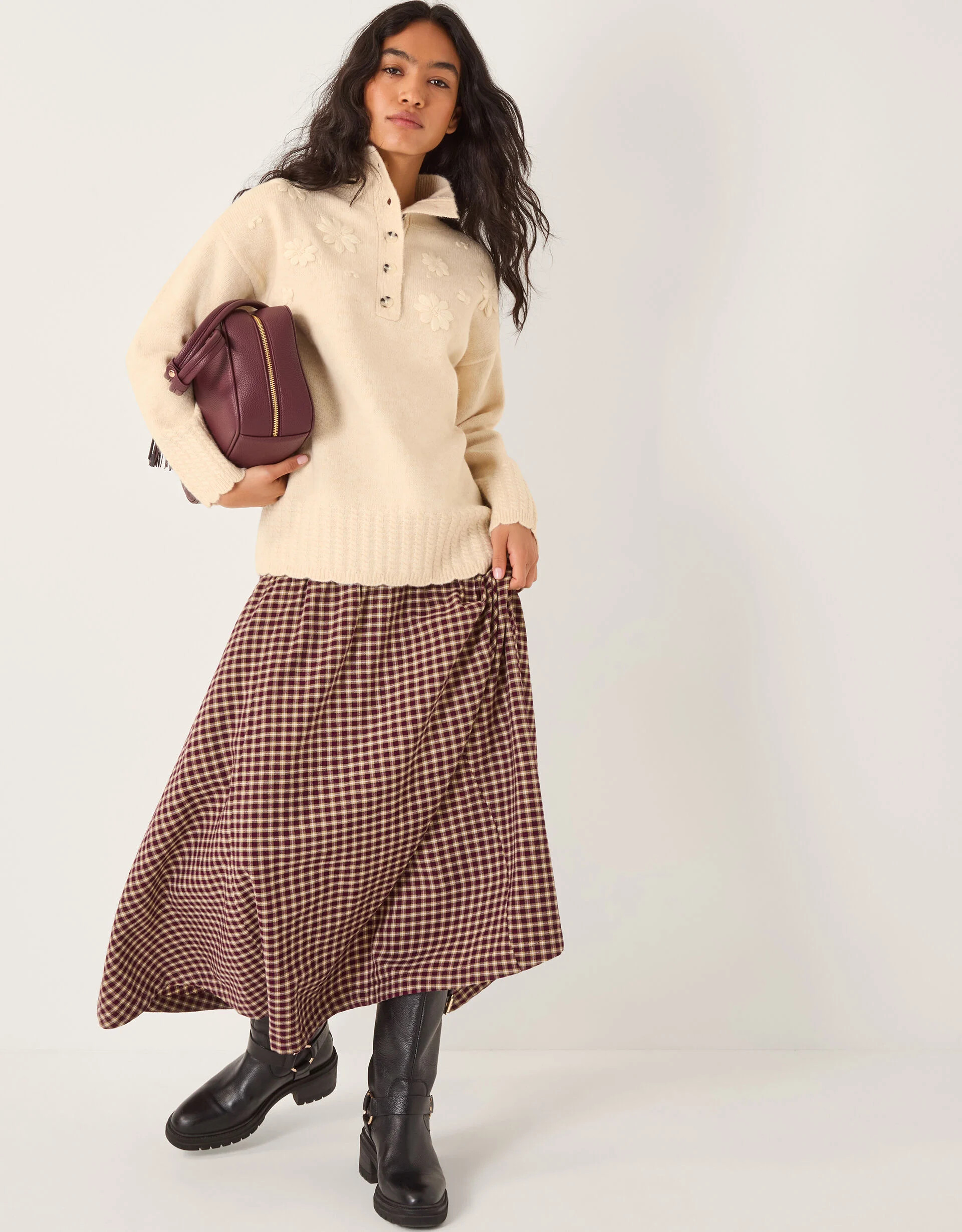 Em Floral Embroidered Knit Jumper Ivory | Monsoon (UK)