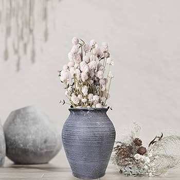 Large Ceramic Vase for Decor - Rustic Vintage Flower Pottery Vase for Home Countertop, Shelf, Cen... | Amazon (US)