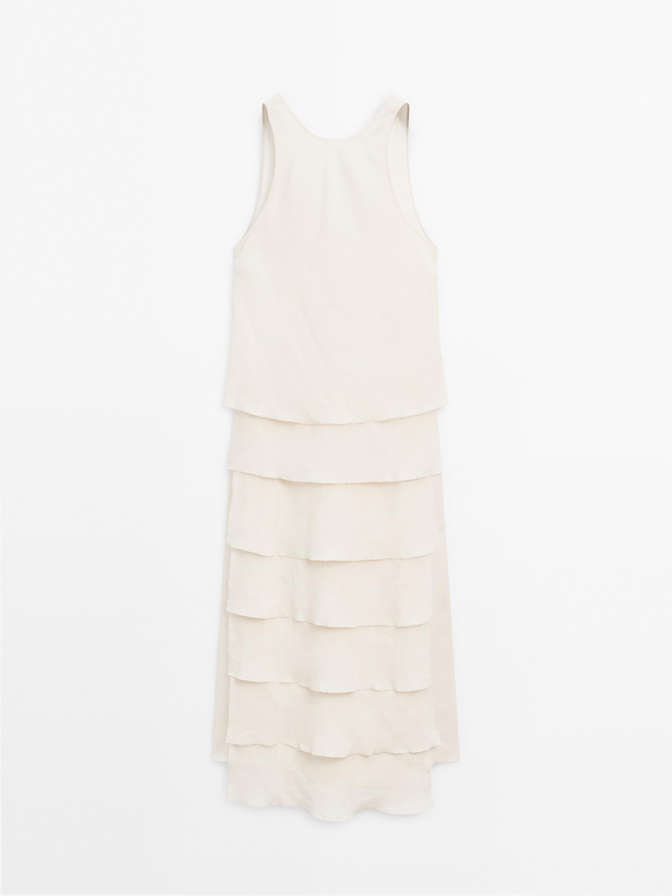 Long flowing dress with ruffles | Massimo Dutti US
