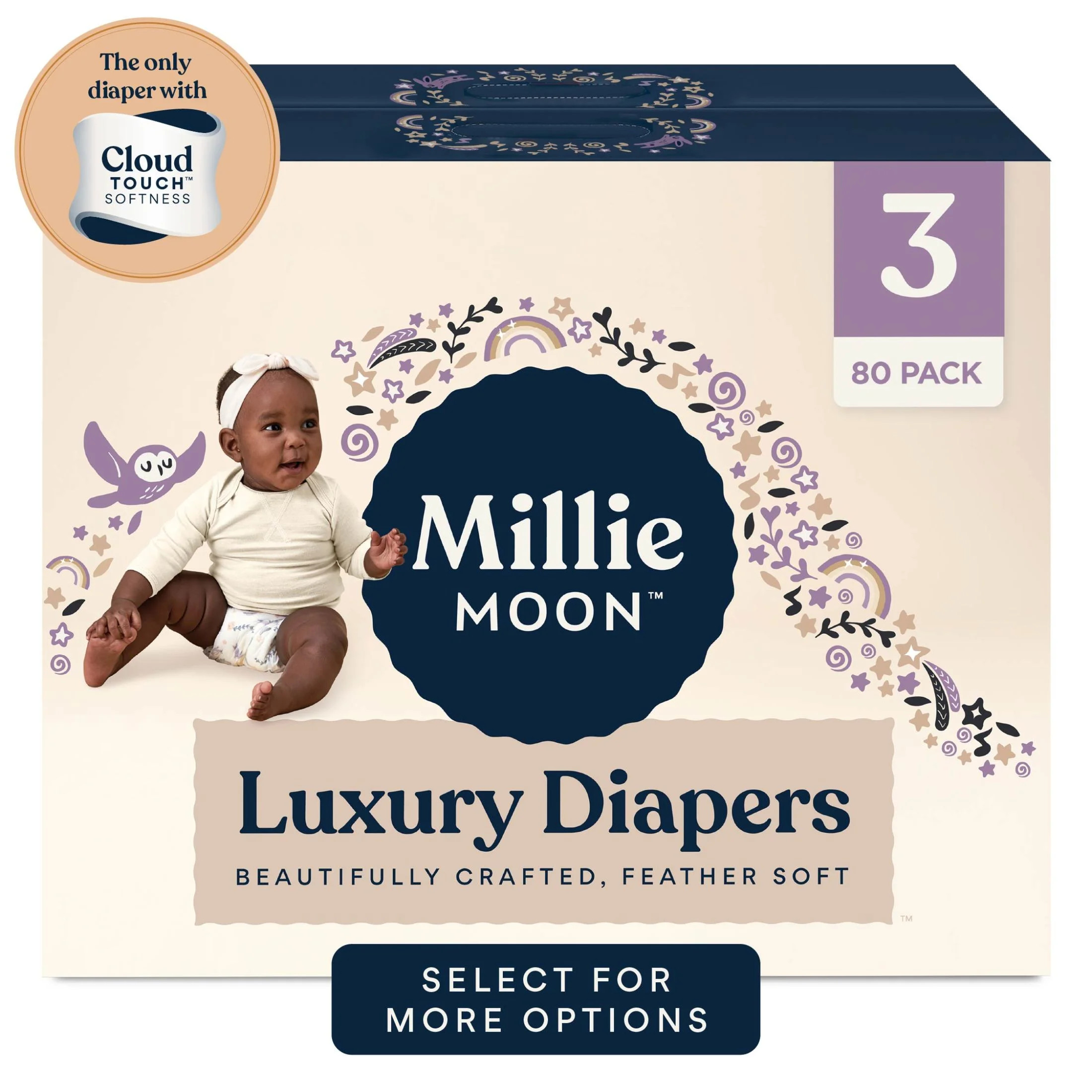 Millie Moon Luxury Diapers, Size 3, 80 Count | Walmart (US)