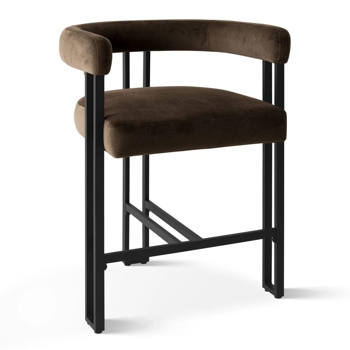 Colrain 24" Upholstered Velvet Solid Back Counter Stool | Wayfair North America
