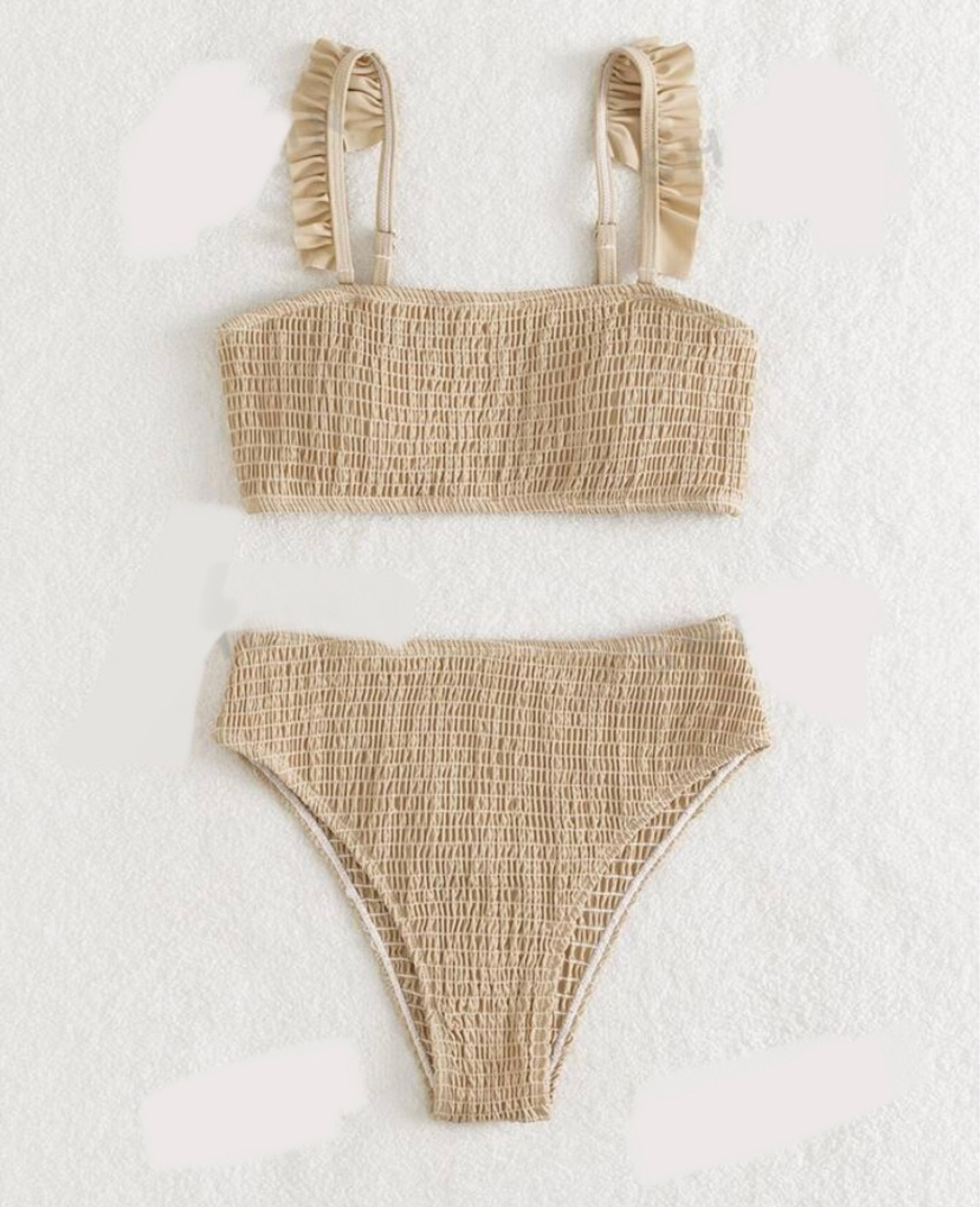 Nude swimsuit! Smocked bikini swimsuit! Shein swimsuits!! 