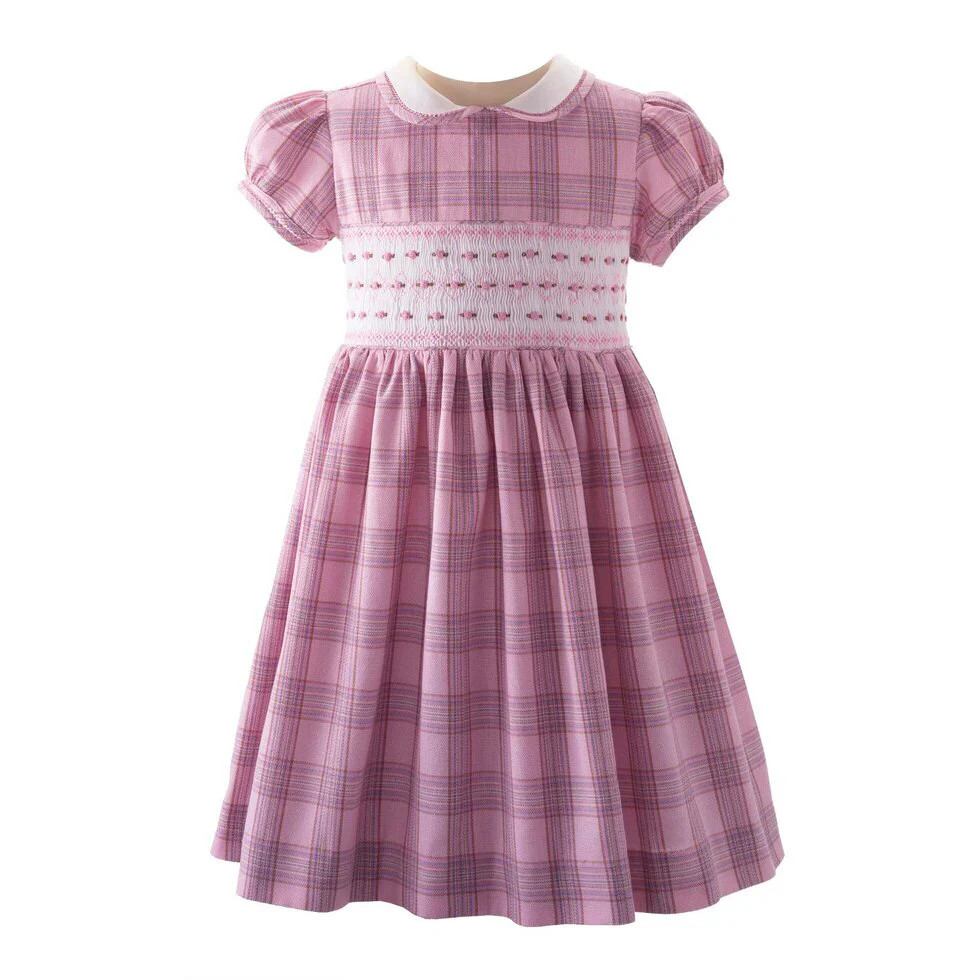 Pink Tartan Smocked Dress - virtual | Rachel Riley