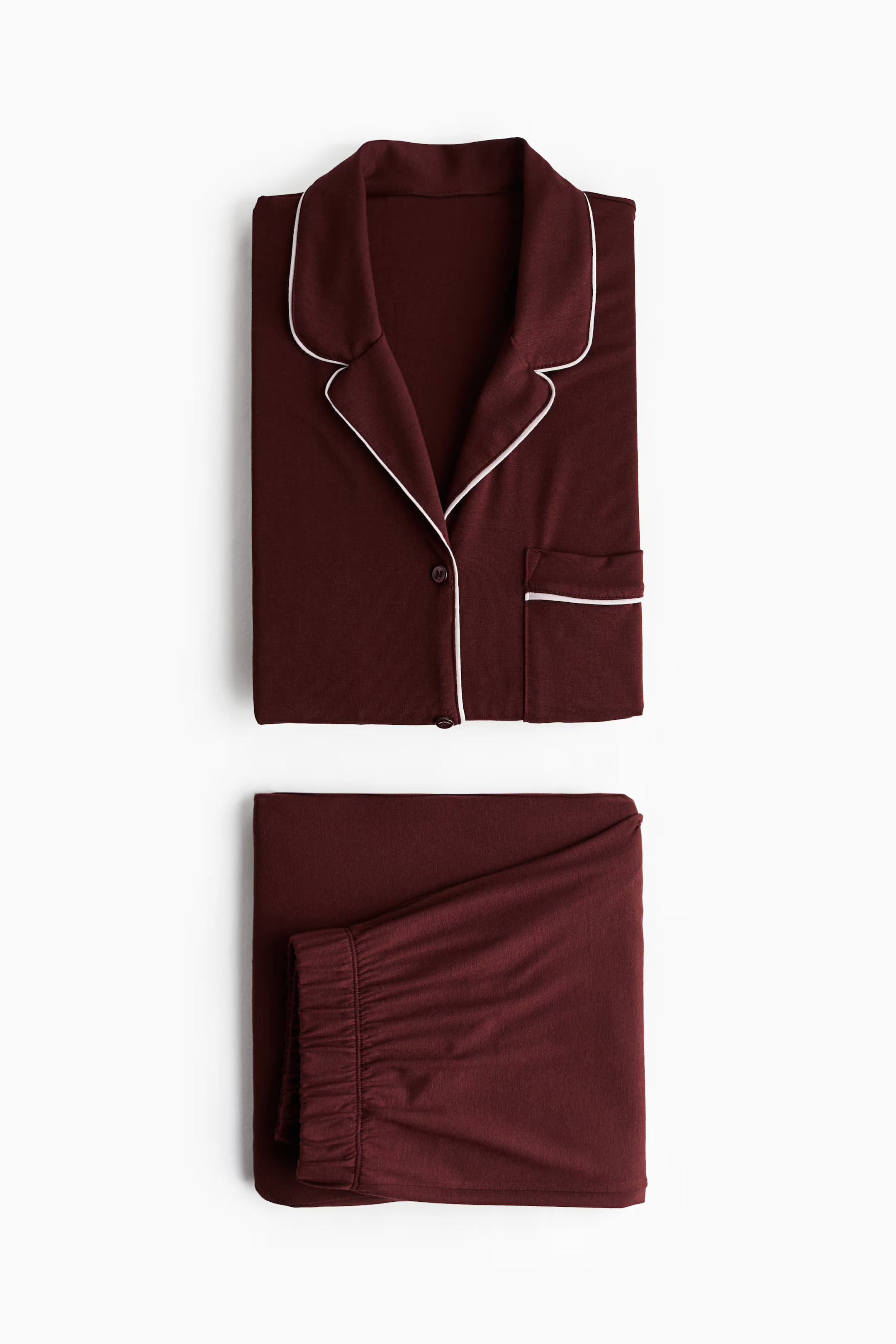 Viscose-blend pyjamas - Burgundy - Ladies | H&M GB | H&M (UK, MY, IN, SG, PH, TW, HK)