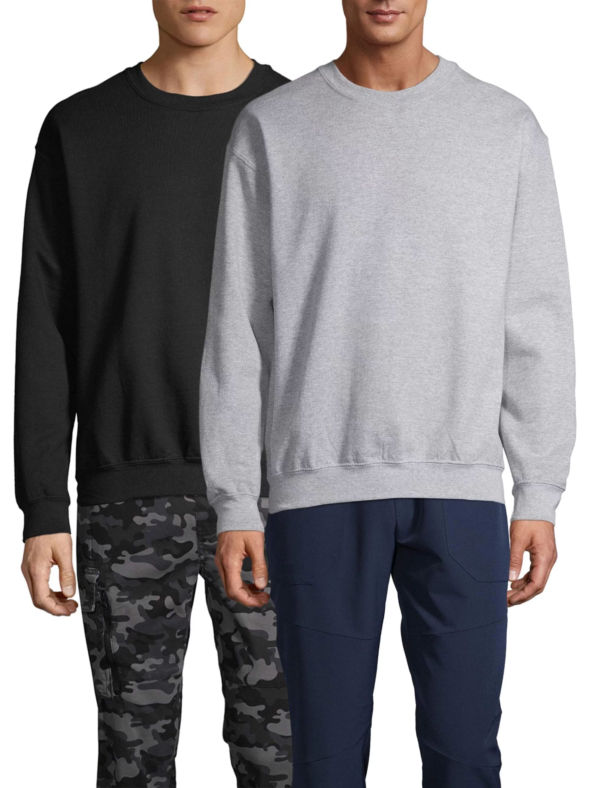 Gildan Men's Heavy Blend Fleece Crewneck Sweatshirt, 2-Pack | Walmart (US)