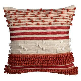 Hampton Bay Knot Stripe Chili Russet Square Outdoor Throw Pillow (2-Pack)-EM0CS01A-D9D2 - The Hom... | The Home Depot