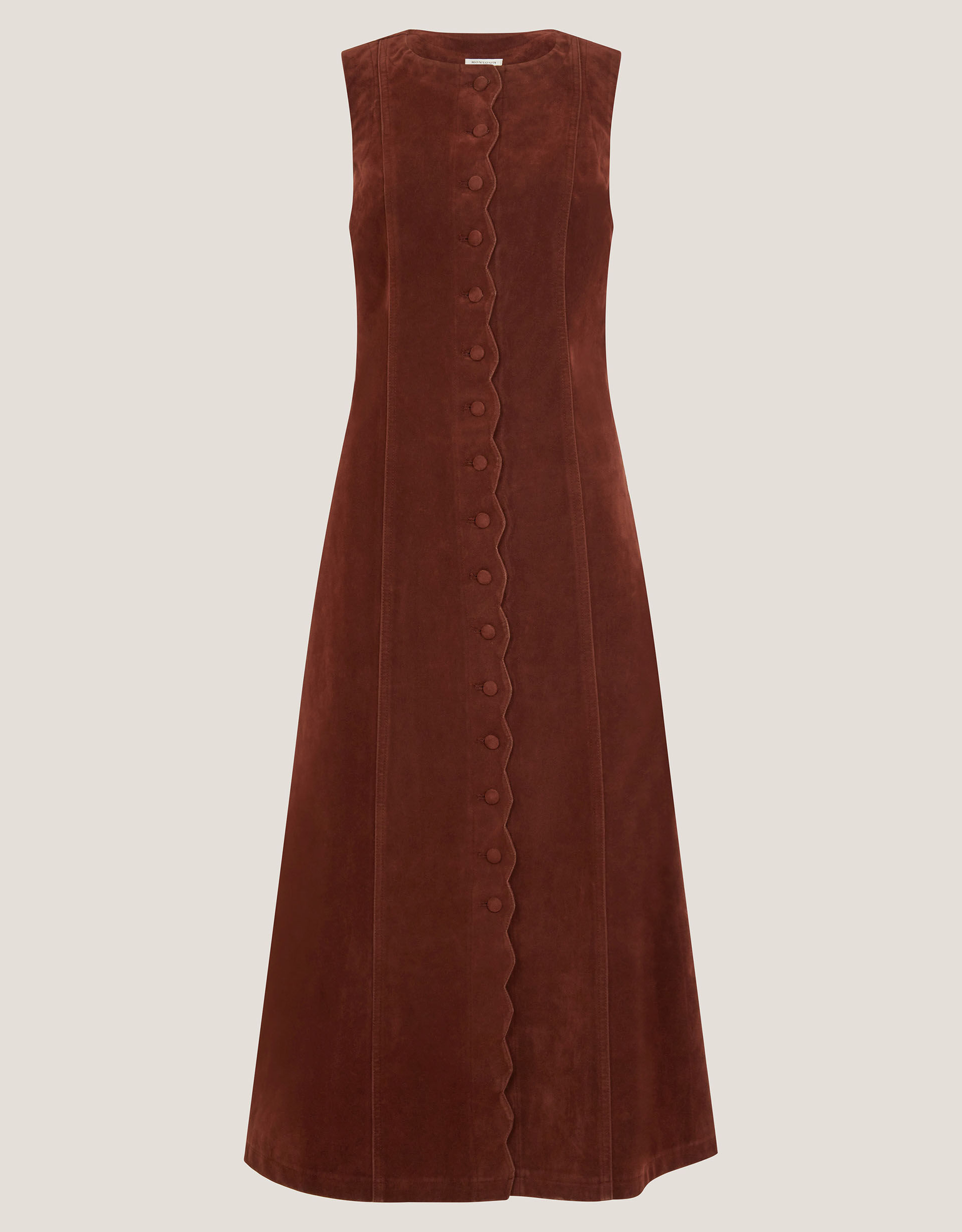 Rubi Sleeveless Scallop Midi Dress Red | Monsoon (UK)