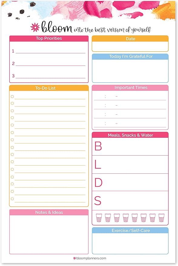 bloom daily planners Daily Planning System Tear Off to-Do Pad - Undated Checklist Notepad Organiz... | Amazon (US)