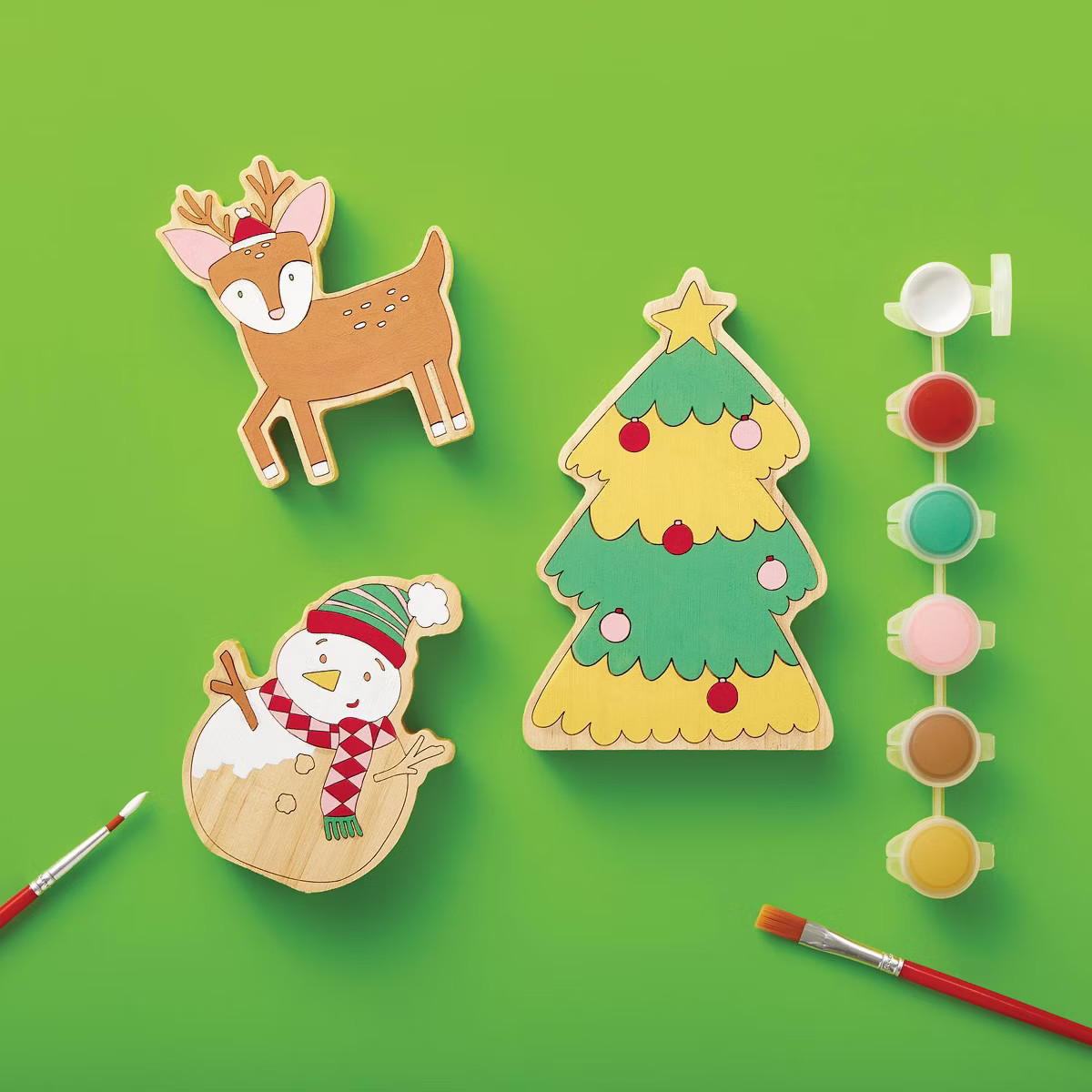 Christmas Craft Paint-Your-Own Wood Holiday Characters Kit - Mondo Llama™ | Target
