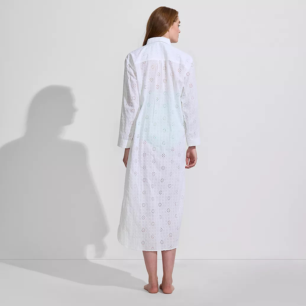 Women's Eyelet Button Down Maxi Cover-up Dress | Lands' End (US)