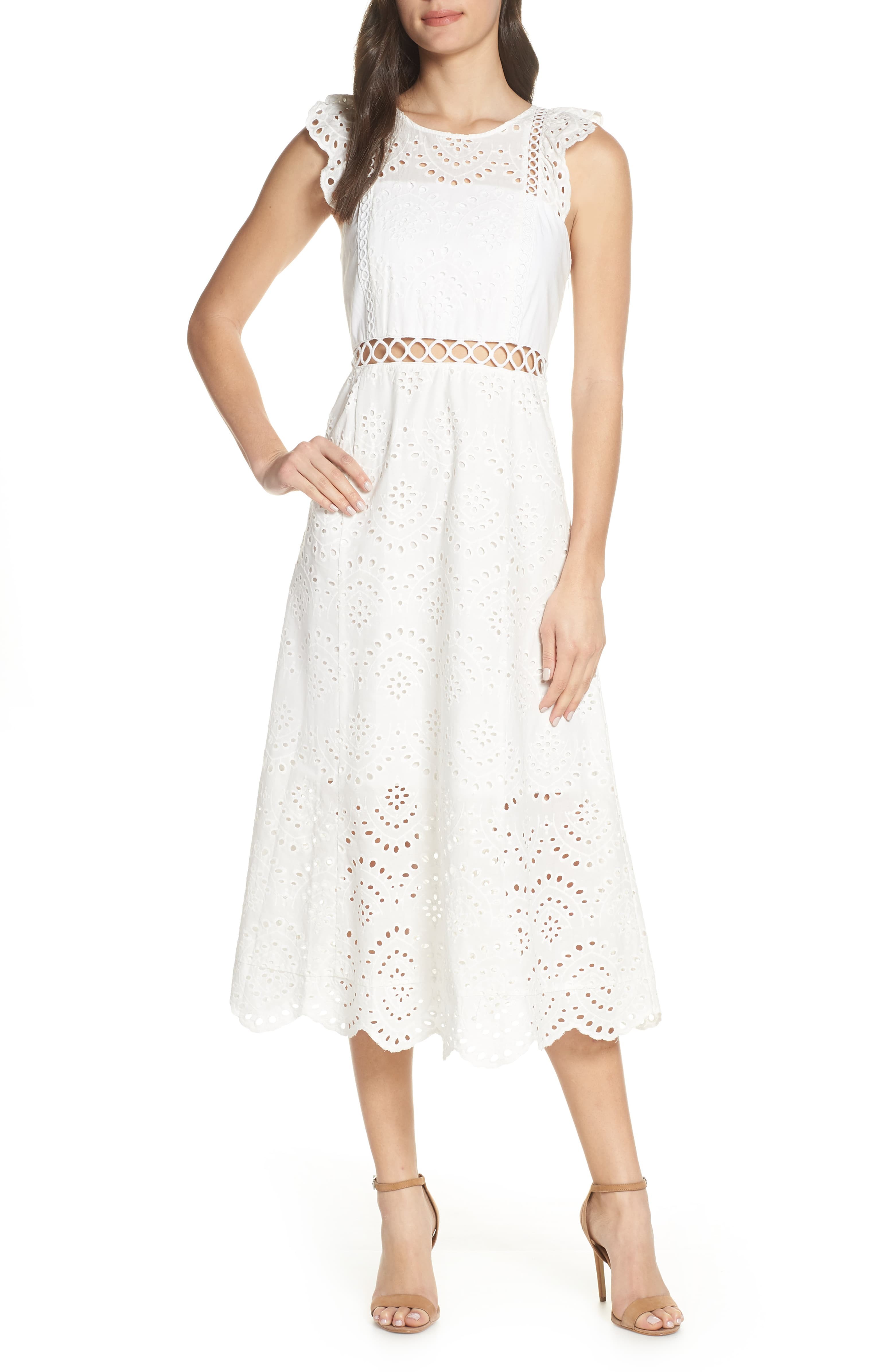 Eyelet Midi Dress | Nordstrom