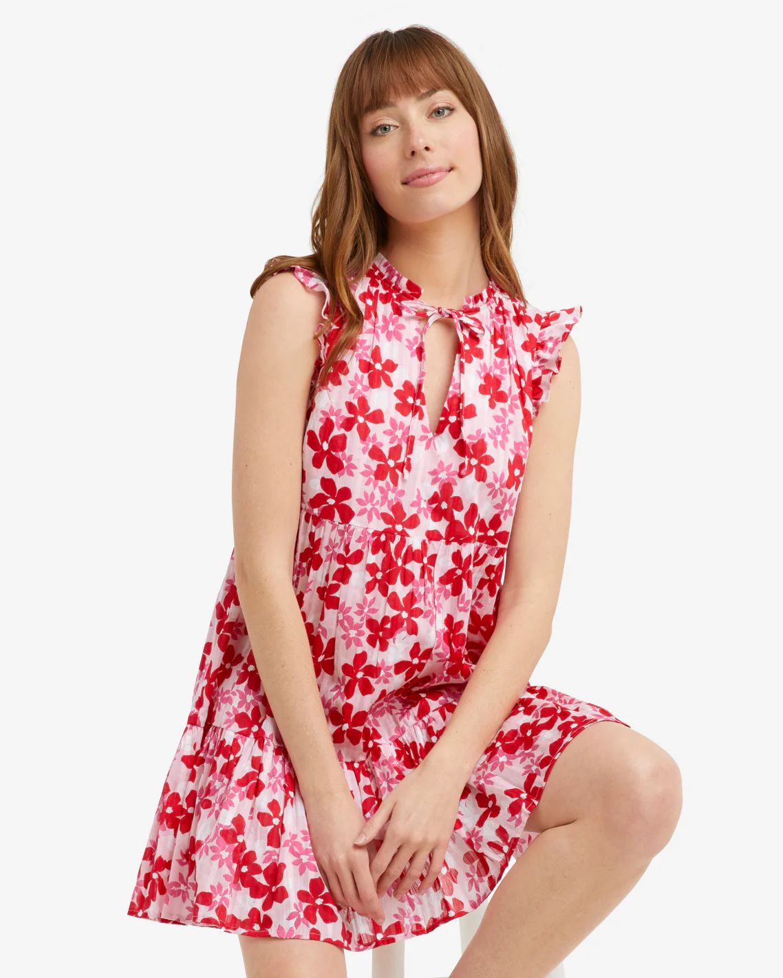 Connie Flutter Sleeve Dress in Flying Daisies | Draper James (US)