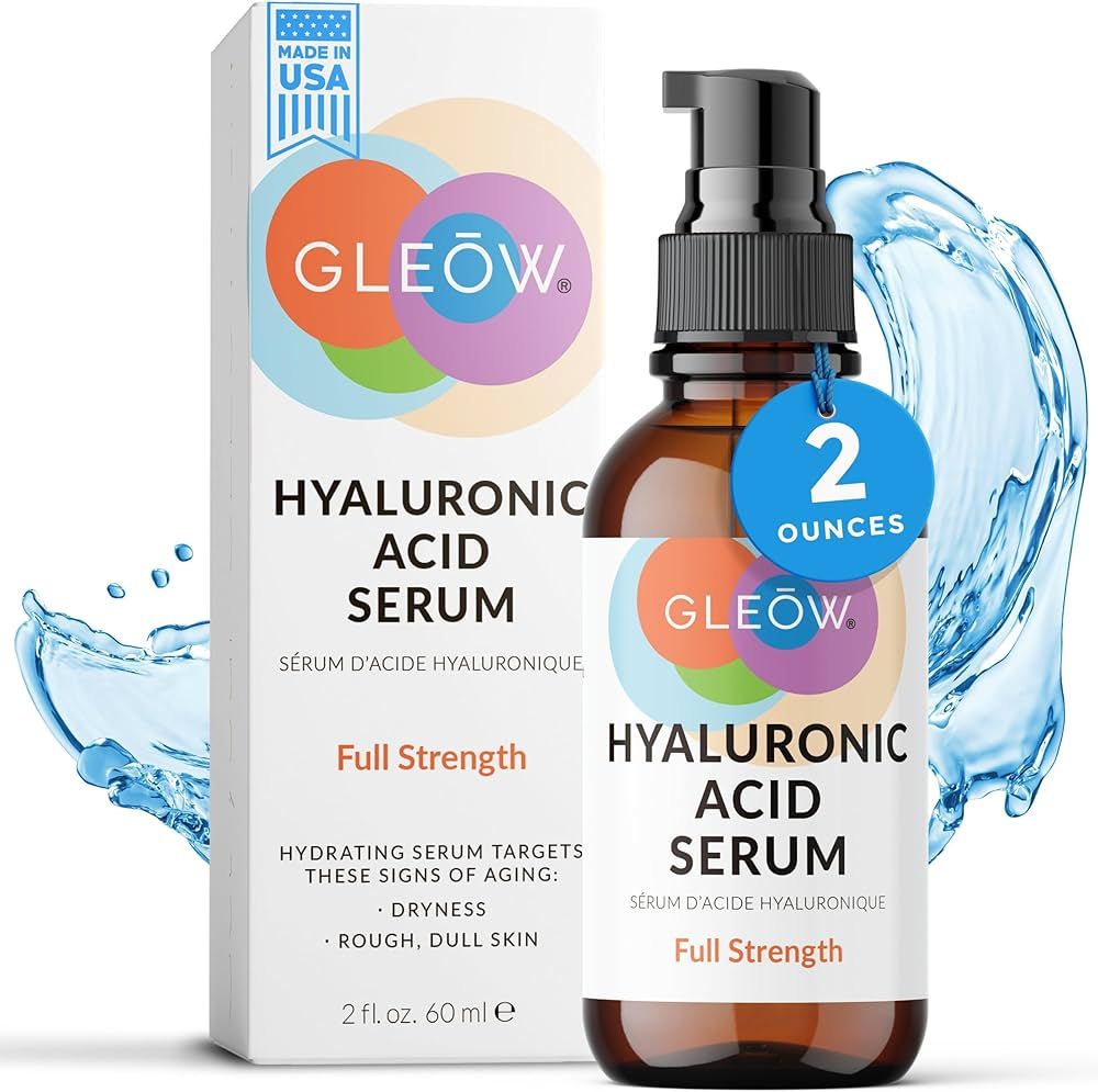 GLEOW New 2024 Pure Hyaluronic Acid Serum for Face, Hydrating Serum, Anti Aging Serum for Women, ... | Amazon (US)