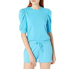 The Drop Women's Mariko Puff-Sleeve Crewneck Stretch Jersey T-Shirt | Amazon (US)