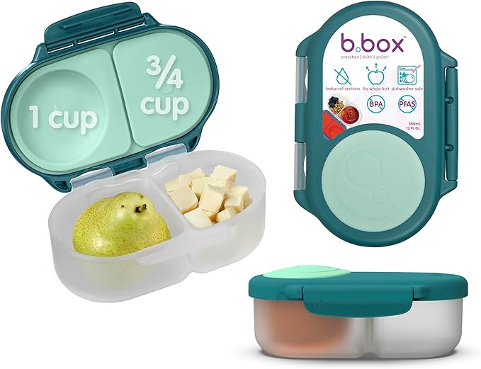 b.box Snack Box - Leakproof Mini Bento Box for Kids & Toddlers, 2 Compartment Snack Containers fo... | Amazon (US)