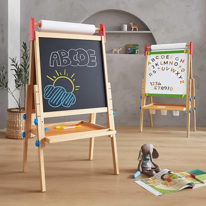 Tiny Land Easel for Kids with 2 Drawing Paper Roll, Adjustable Kids Art Easel, Learning-Toy for 3... | Amazon (US)