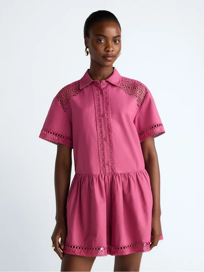 Scoop Women's Crochet Romper, Sizes XS-4XL | Walmart (US)