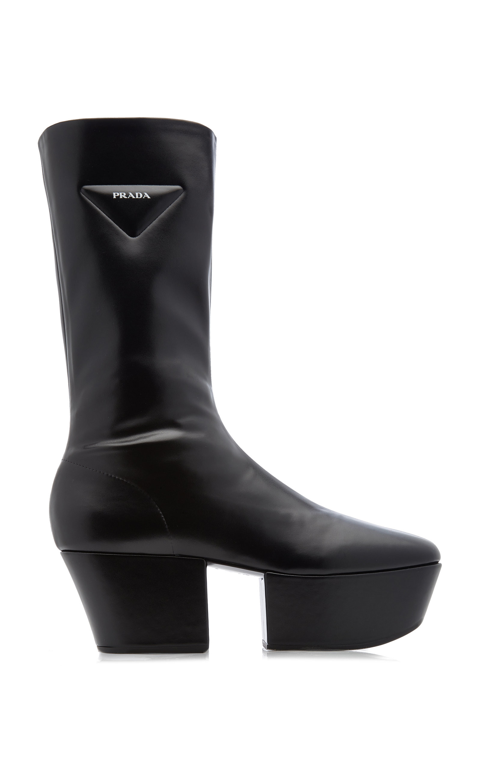 Prada - Women's Platform Stretch Leather Boots - Black - IT 39.5 - Moda Operandi | Moda Operandi (Global)