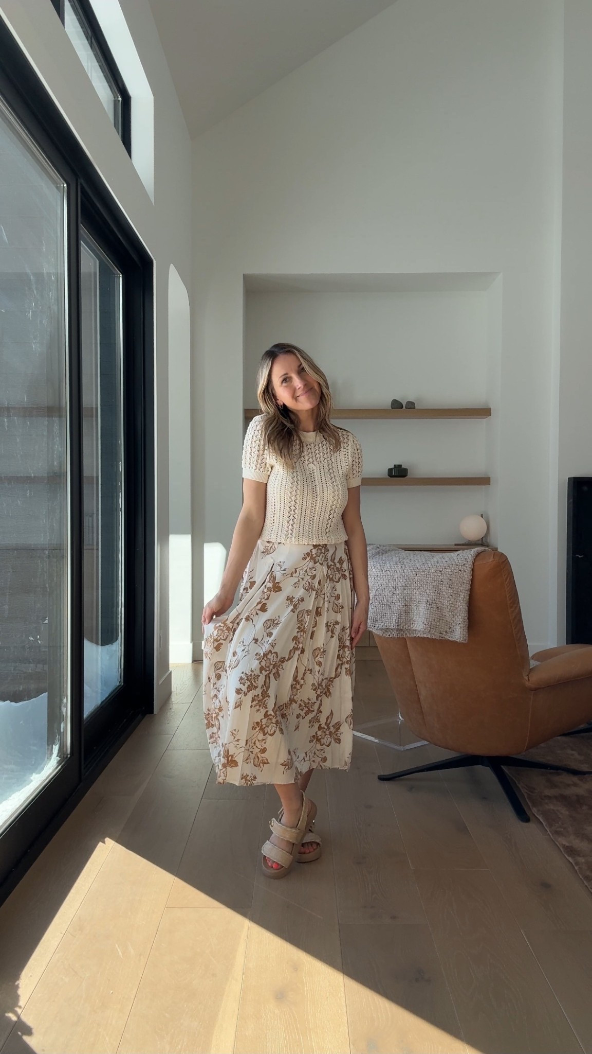 This soft mustard and cream skirt! New find! 

#LTKootd #LTKOver40