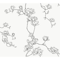 Magnolia Home Magnolia Branches Wallpaper, Sure Strip in Black by DecoratorsBest | DecoratorsBest