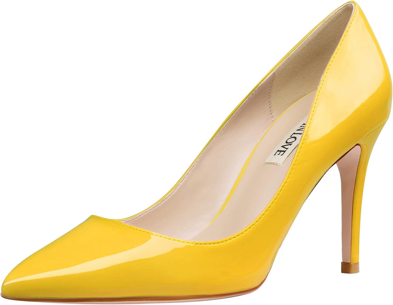 JOY IN LOVE Women's Pumps Shoes Middle Heels Pointy Toe Dress Pump Stilettos | Amazon (US)