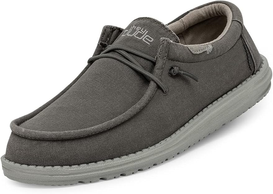 Hey Dude Men's Wally Wash | Men’s Shoes Lace Up Loafers Comfortable & Light-Weight | Amazon (US)