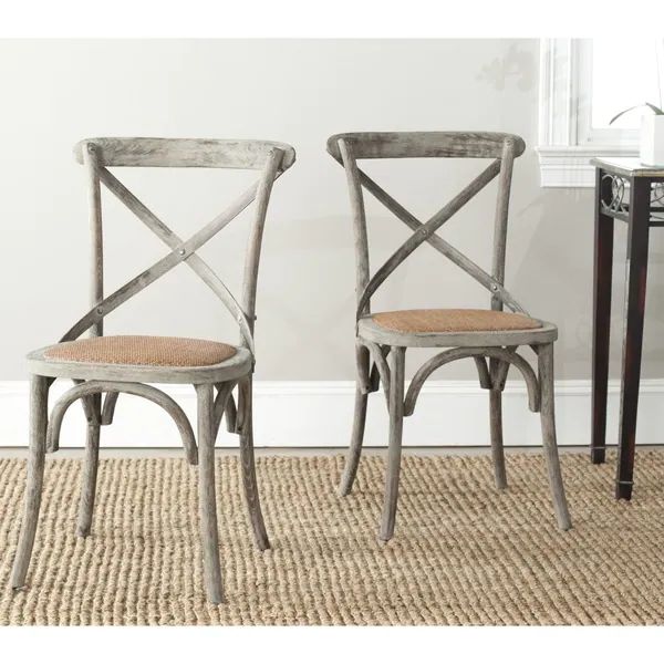 Safavieh Country Classic Dining Franklin X-back Distressed Colonial Grey Oak Chairs (Set of 2) | Bed Bath & Beyond