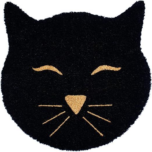 Rugsmith Black Machine Tufted Cat Head Coir Doormat, 20" x 20" | Amazon (US)