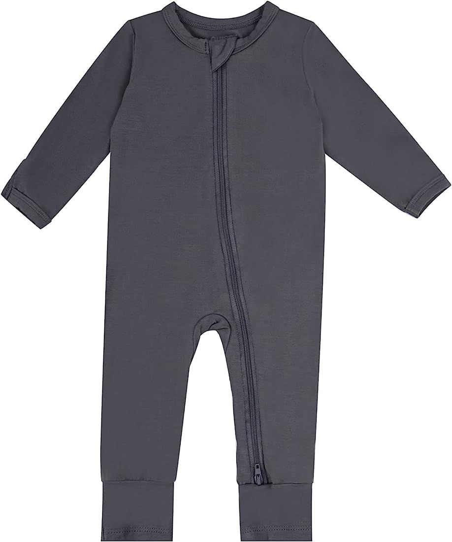 Bamboo Baby Rompers , Footless Pajamas 2 Way Zipper Long Sleeve Sleeper | Amazon (US)